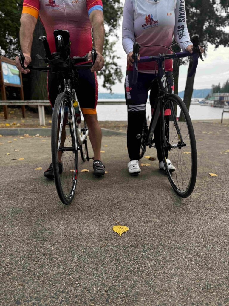 Triathlon coaching during cycling portion of training at Sander's Beach